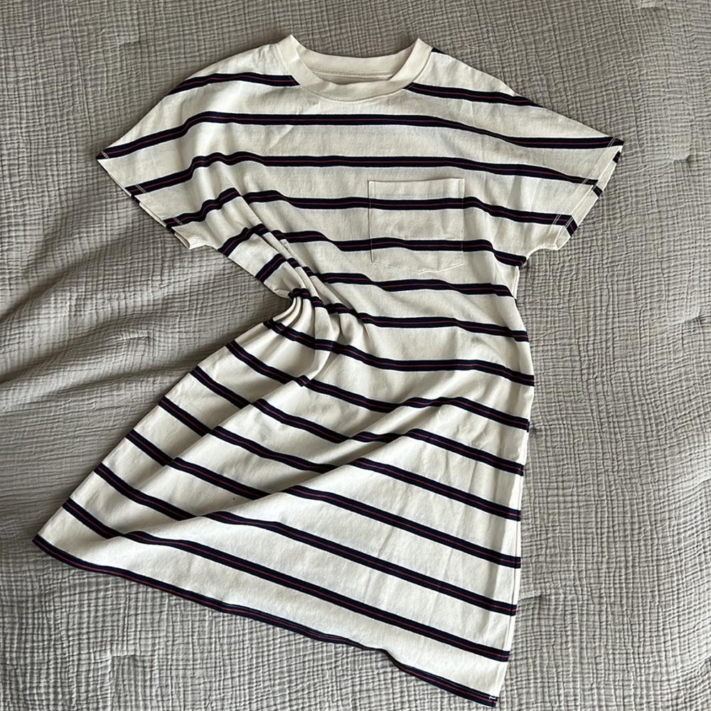 Madewell striped T shirt dress Tomboy Pocket Tee